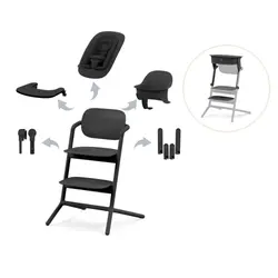 Lemo matstol 4i1 inkl. Hjälpa till pall - Stunning black | Stunning black