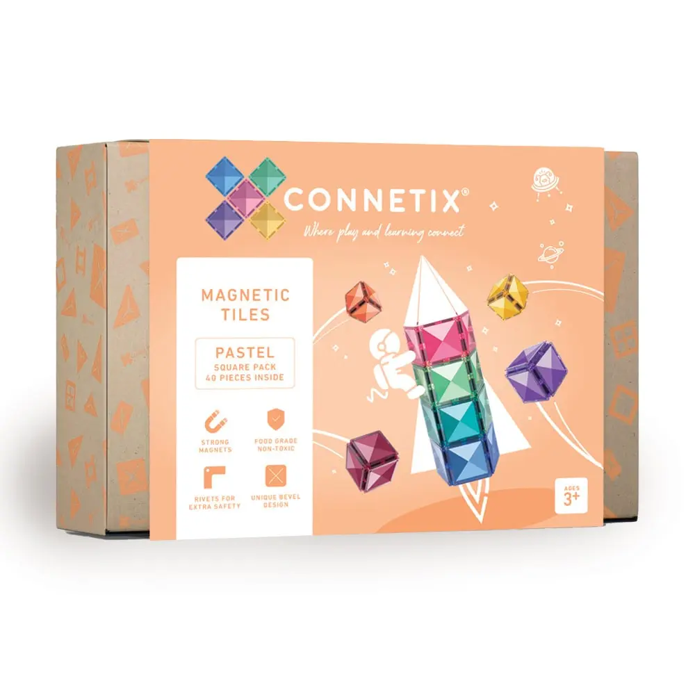 Square Pack - magnetsæt 40 dele - pastel | Leksaker - Kreativ lek - Magnetiskt lekset | BabyMode