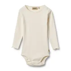 Långärmad Body Regitze - Ivory | Kläder - Bodys & overaller - Långärmad body | BabyMode