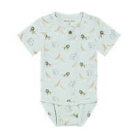 Kortärmad Body m. Tryck - Sprout Green