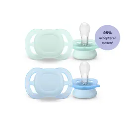 Napp Ultra Start Night 2-pack 0-2 m - Ljusblå/Grön | Baby & Barn - Sköta - Nappar | BabyMode