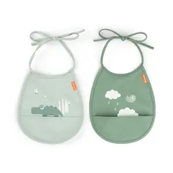 Haklapp Mini 2-pack - Croco Green | Baby & Barn - Äta - Haklappar | BabyMode