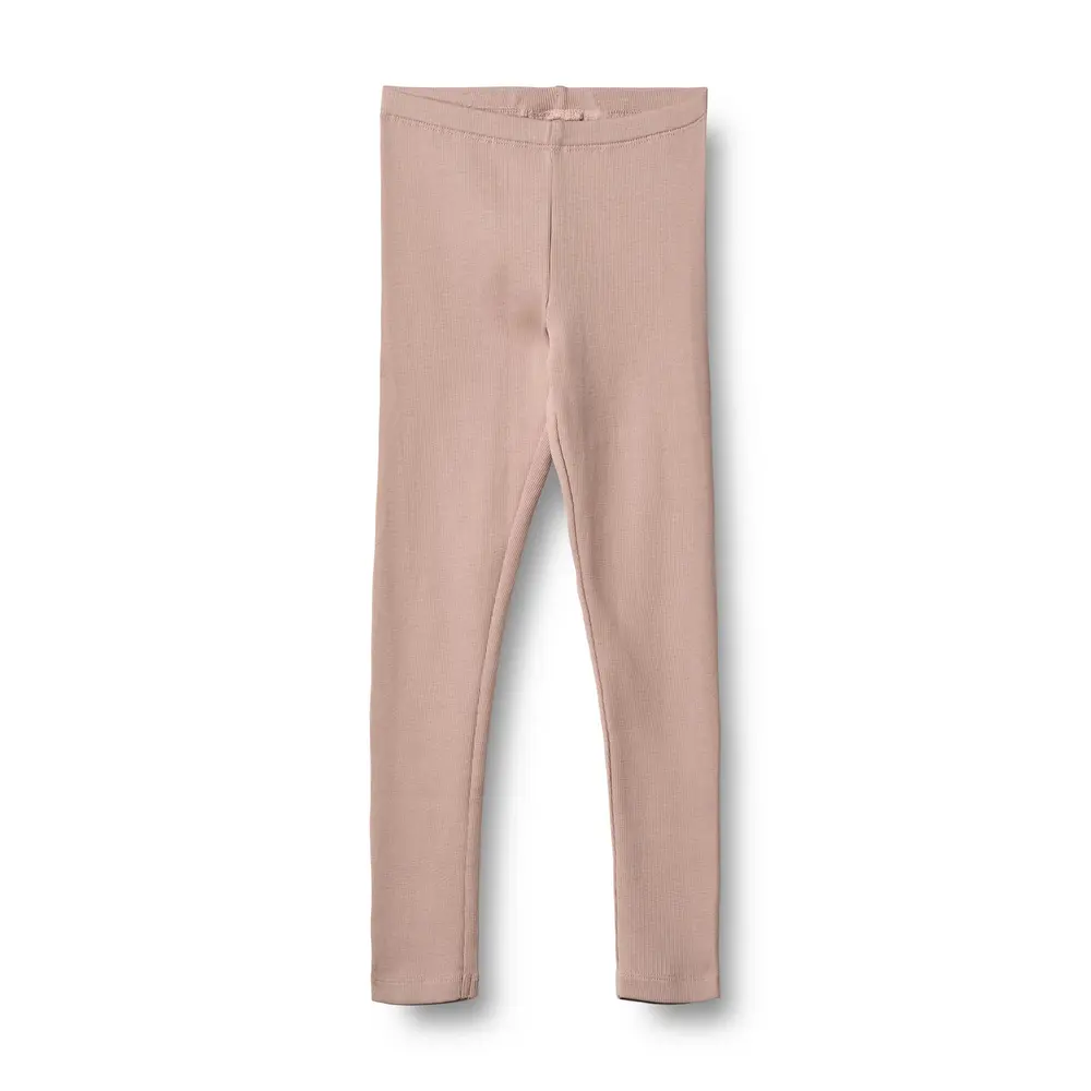 Jersey Leggings Rib - Rose Powder - 128 | Barnkläder - Underdelar - Leggings | BabyMode