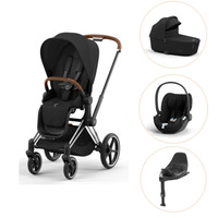 Cybex Priam Duovagn + Cloud T Plus + Bas T - Chrome Brown/Sepia Black