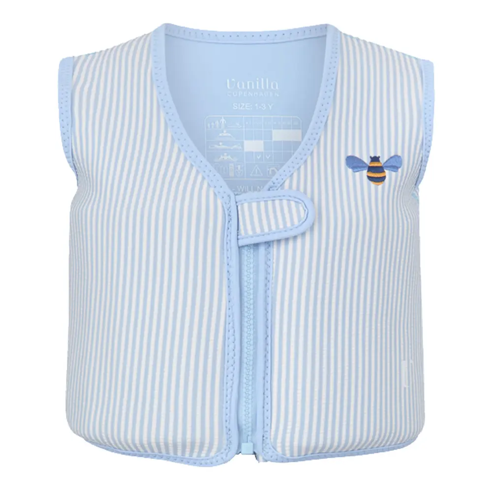 Simväst - Seersucker - Honeybee - Blue - 3-6 ÅR | Barnkläder - Badkläder - Badtillbehör - Badvästar | BabyMode