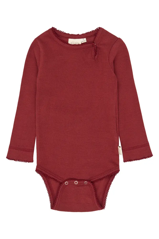 Petit Piao Sea Långärmad Body - Syrah - 68 CM