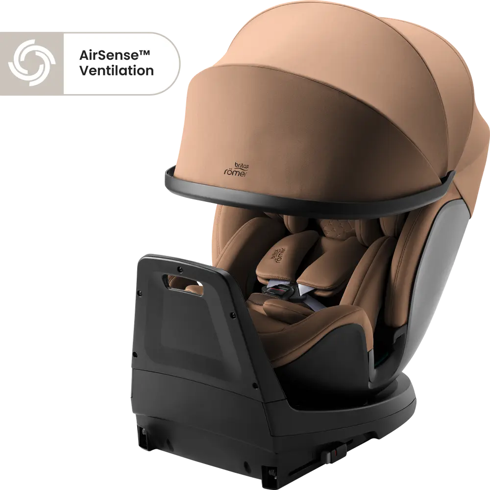 Britax Römer Swivel-Grow Max Air Lux Bilbarnstol - Warm Caramel | Bilbarnstolar - Bakåtvända bilbarnstolar 9-36 Kg - Bakåtvända bilbarnstolar upp till 23 kg | BabyMode