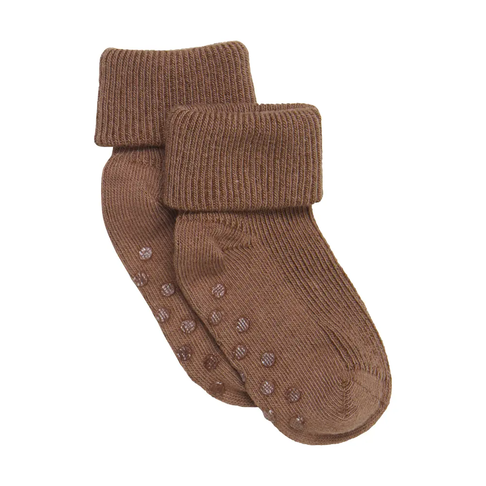 Ribbade Strumpor - Sepia - 19/22 | Barnkläder - Strumpor & strumpbyxor - Halkfria strumpor | BabyMode