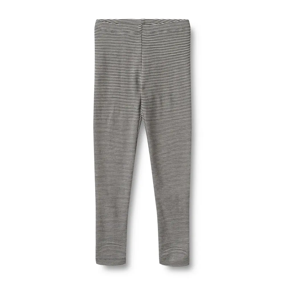 Leggings Agi Ull - Navy Stripe - 128 | Barnkläder - Ull - Ullbyxor | BabyMode