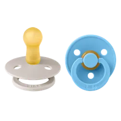 Napp Colour 2-pack Latex Rund 0-6 mån - Mushroom/Breeze | Baby & Barn - Sköta - Nappar | BabyMode
