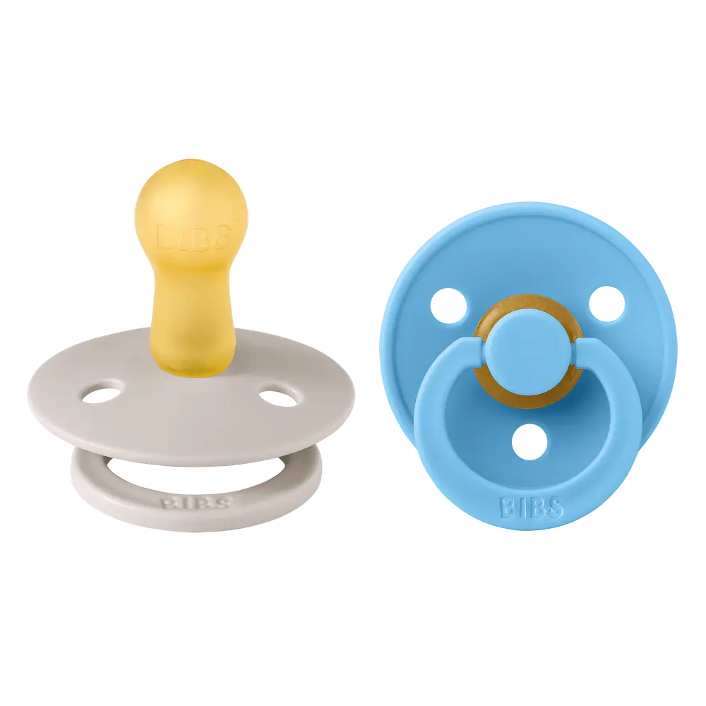 Napp Colour 2-pack Latex Rund 0-6 mån - Mushroom/Breeze | Baby & Barn - Sköta - Nappar | BabyMode