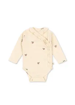 Sui Långärmad Newborn Body - Cherry | Kläder - Bodys & overaller - Omlottbody | BabyMode