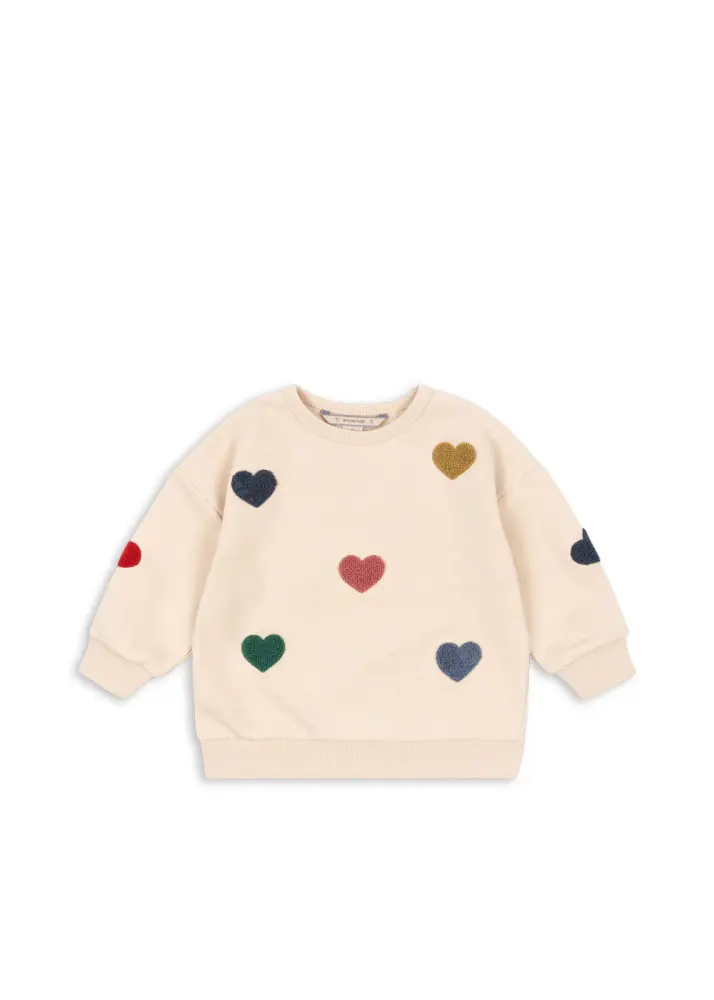 Lou Terry Sweatshirt - Multi Heart - 2 ÅR