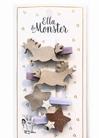 Ella & Monster Hårspänne m. Enhörning & Stjärna – Rosa