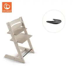 Tripp Trapp Stol & Bricka - Whitewash/svart | Baby & Barn | BabyMode