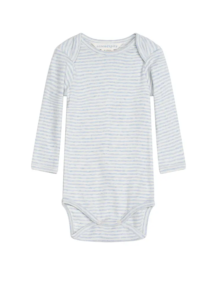 Baby randig body - Ljusblå - 80 | Barnkläder - Bodys & overaller - Långärmad body | BabyMode