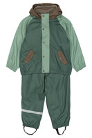 Regnställ m. Fleece - Balsam green