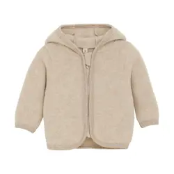 Jacka med Öron - Camel Melange | Kläder - Ull - Ulltröjor | BabyMode