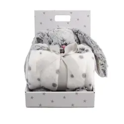 Fleecefilt & Gosedjur - Grå Kanin | Barnrum - Textilier - Filtar & swaddlers | BabyMode