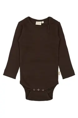 Långärmad Body - Coffee Bean | Kläder - Bodys & overaller - Långärmad body | BabyMode