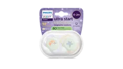 Ultra Start, 0–2 m, natt, ljusrosa/ljusgul | Baby & Barn - Sköta - Nappar | BabyMode