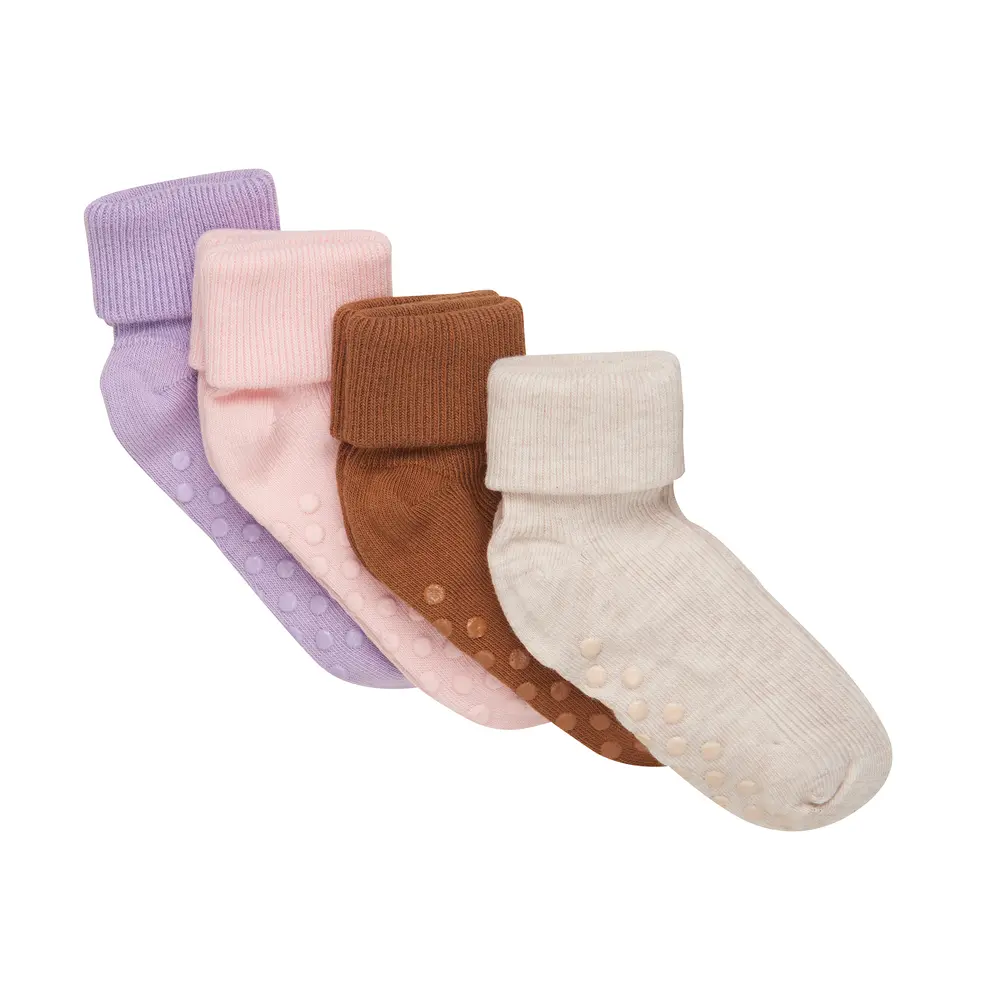 Ribbade Halkstrumpor ABS 4-pack - Rosa Mix - 11/14 | Barnkläder - Strumpor & strumpbyxor - Strumpor | BabyMode