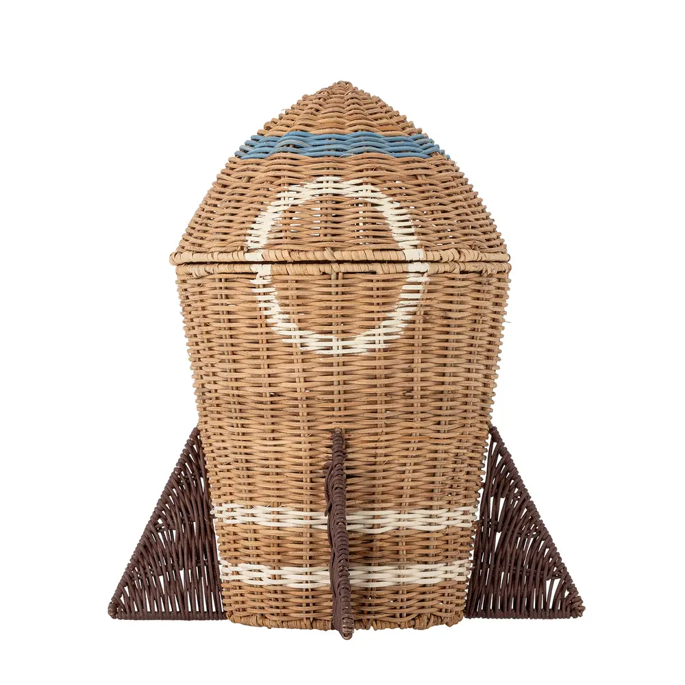 Space Korg med lock, Natur, Rattan | Barnrum - Förvaring - Förvaringskorgar | BabyMode