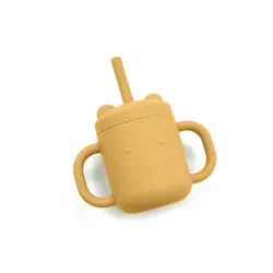 Silikonmugg med Sugrör & Dubbelt Handtag | Baby & Barn - Äta - Barnserviser | BabyMode