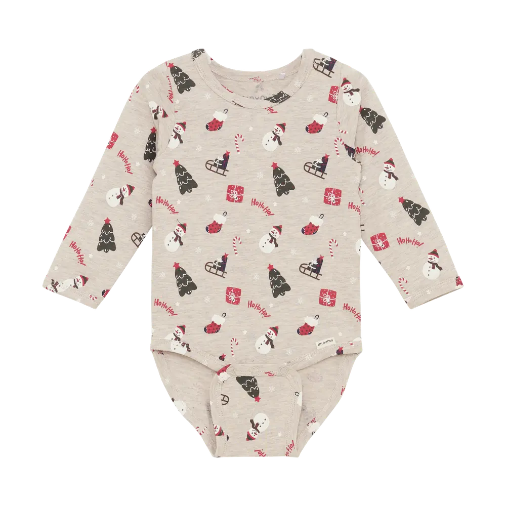 Minymo Långärmad Body - Beige Melange - 74