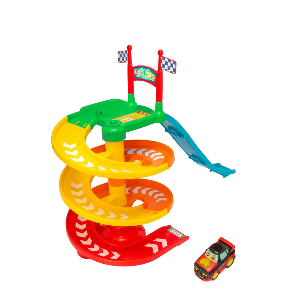 Tiny Teamsterz Beep & Go Twisting Tower With 1 Car | Leksaker - Byggsatser & LEGO - Kulbanor | BabyMode