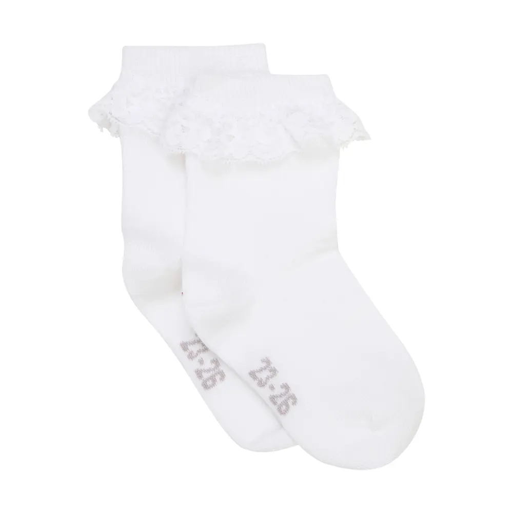 Strumpor med Volang 2-pack - White - 23/26 | Barnkläder - Strumpor & strumpbyxor - Strumpor | BabyMode