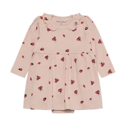 Långärmad Rib Bodyklänning m. Tryck - Peach Whip | Kläder - Toppar - Klänningar - Bodyklänningar | BabyMode