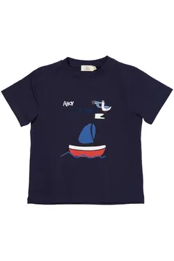 T-shirt m. print - NAVY | Kläder - Toppar - T-shirts & toppar | BabyMode