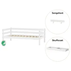 ECO Comfort Juniorsäng vit, med sänggrind och lådsats | Barnrum | BabyMode