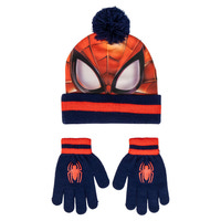 Mössa & Vantar Set -  Spiderman - Röd/Blå