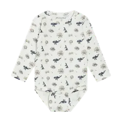 Langærmet Body m. Tryck - White Pepper | Kläder - Bodys & overaller - Långärmad body | BabyMode