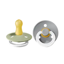 Napp Colour Night 2-pack Latex Rund 0-6 mån - Sage/Cloud | Baby & Barn - Sköta - Nappar | BabyMode