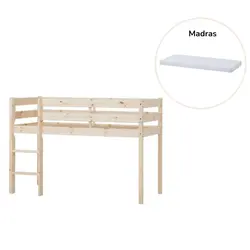 ECO Comfort halvhög säng med madrass - 70x160 cm. - natur | Barnrum | BabyMode