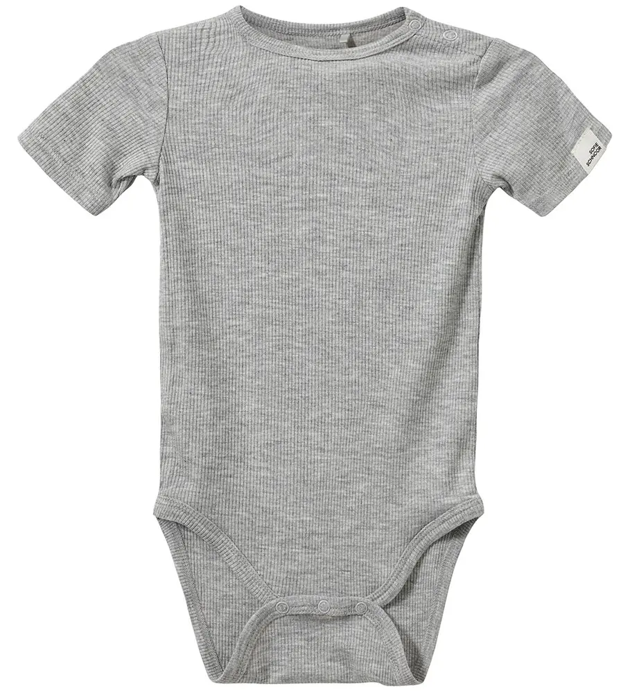 Dicte Kortärmad Body - Grey Melange - 86 | Barnkläder - Bodys & overaller - Kortärmad body | BabyMode