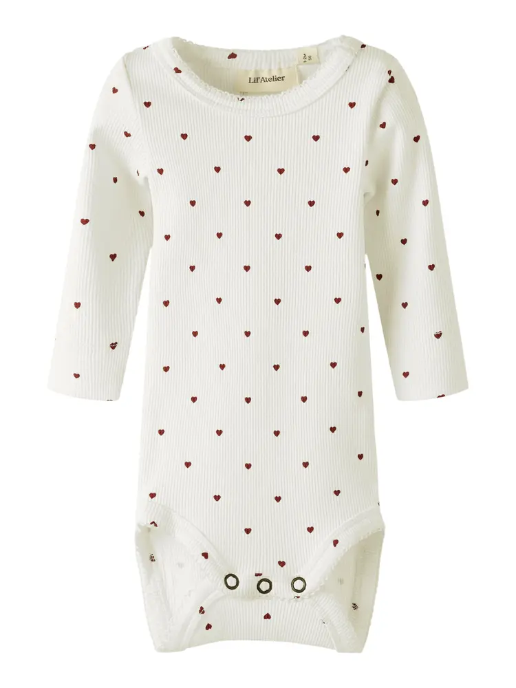 Lil Atelier Gago Långärmad Body Slim - Coconut - 56 | Barnkläder - Bodys & overaller - Långärmad body | BabyMode
