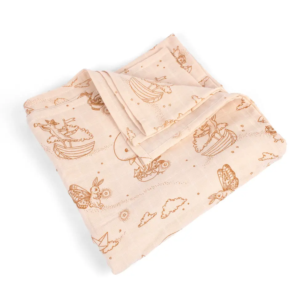 Filt 120x120 - Dreamy Adventurers | Barnrum - Textilier - Muslinfiltar | BabyMode