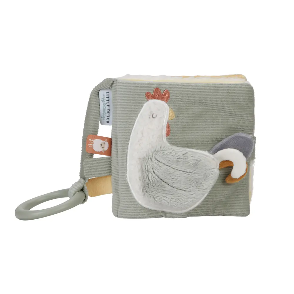 Tygbok Little Farm - Grön | Leksaker - Böcker - Känn & kläm-bok | BabyMode