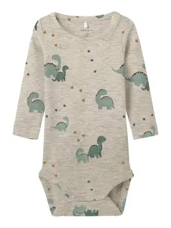Långärmad Body Nohr - Peyote Melange | Kläder - Bodys & overaller - Långärmad body | BabyMode