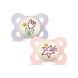 Original Night Silk Napp 0-6 mån 2-pack - Pink | Baby & Barn - Sköta - Nappar | BabyMode