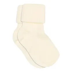 Ankelstrumpor Ull Rib - Off White | Kläder - Ull - Strumpor & ullstrumpbyxor | BabyMode