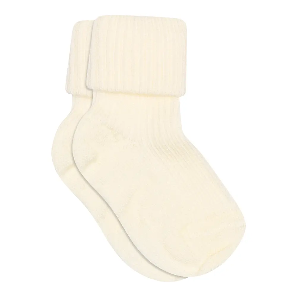 Ull Ankelstrumpor I Rib - Off White - 15/16 | Barnkläder - Ull - Strumpor & ullstrumpbyxor | BabyMode