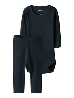 Set Body & Leggings - Dark Sapphire | Kläder - Bodys & overaller - Långärmad body | BabyMode