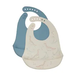 Silikon Haklapp 2-Pack - Amber Brown | Baby & Barn - Äta - Haklappar | BabyMode