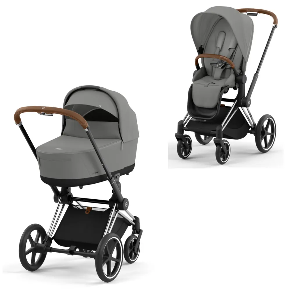 Priam Duovagn - mirage grey/chrome brown | Barnvagnar - Duovagnar - Alla duovagnar | BabyMode