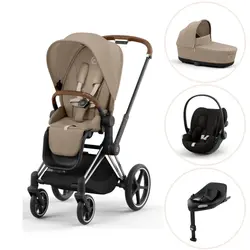 Priam duovagn cozy beige/chrome brown inkl. Cloud G och Bas G - magic black | Barnvagnar | BabyMode